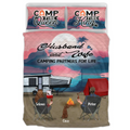 Personalized Camping Quilt Bed Sets - Single Parents/Couple With Up to 4 Kids And 4 Pets - Gift Idea For Camping Lovers - Husband And Wife Camping Partners For Life
