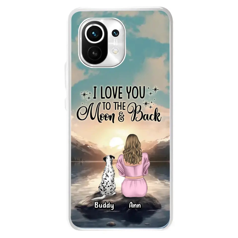 Personalized Dog Mom Phone Case - Up to 6 Dogs - Gift Idea for Dog Lovers - I Love You To The Moon & Back - Case for Xiaomi/Huawei/Oppo