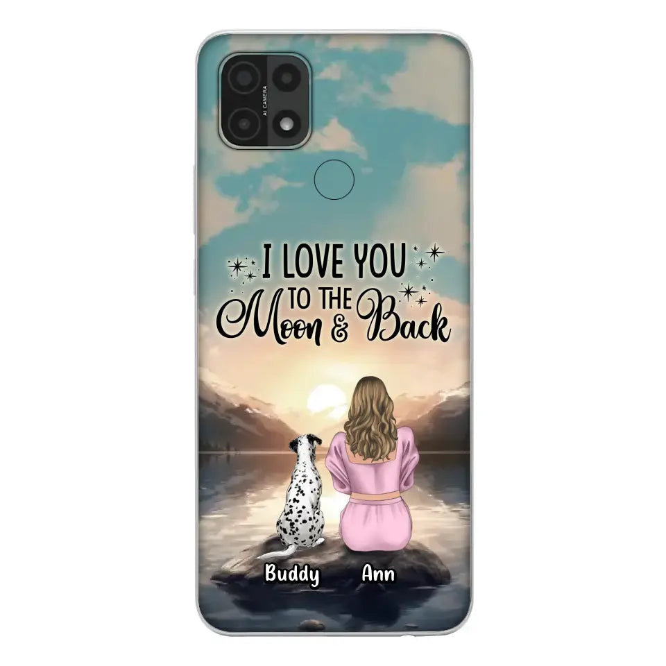 Personalized Dog Mom Phone Case - Up to 6 Dogs - Gift Idea for Dog Lovers - I Love You To The Moon & Back - Case for Xiaomi/Huawei/Oppo
