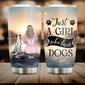 Personalized Dog Mom Tumbler - Up to 6 Dogs - Gift Idea for Dog Lovers - Just A Girl Who Loves Dogs