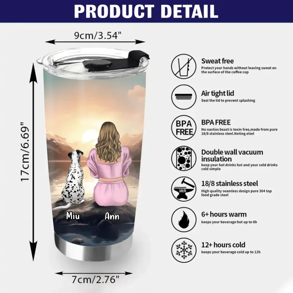Personalized Dog Mom Tumbler - Up to 6 Dogs - Gift Idea for Dog Lovers - Just A Girl Who Loves Dogs