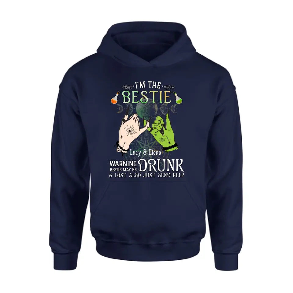 Custom Personalized Witch Besties Shirt/Hoodie Back - Gift Idea For Halloween/Witch Lovers/Besties - I'm The Bestie