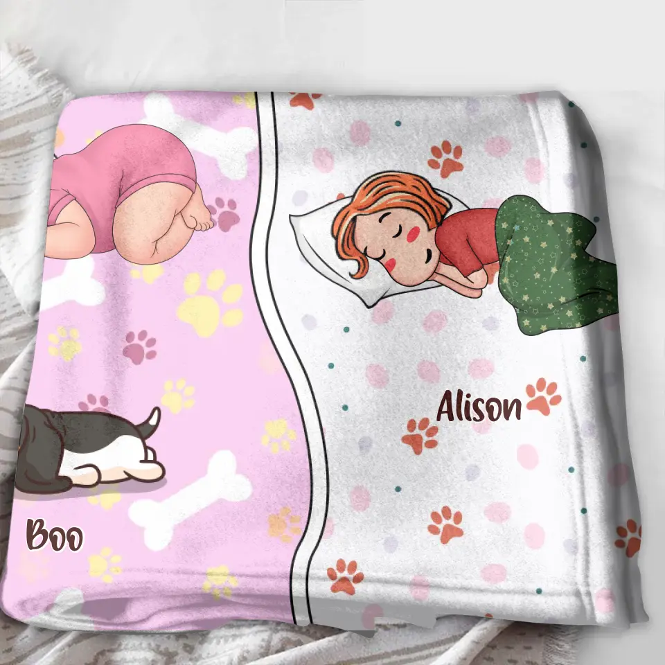 Personalized Family Quilt/Fleece Throw Blanket - Up to 3 People & 3 Pets - Gift Idea for Family