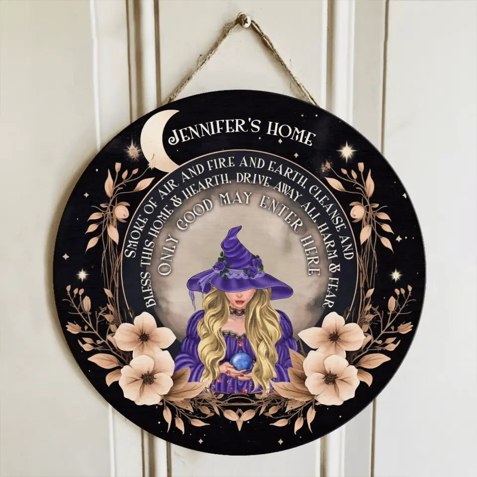Personalized Witch Wooden Sign - Gift Idea For Halloween/Wicca Decor/Pagan Decor - Only Good May Enter Here