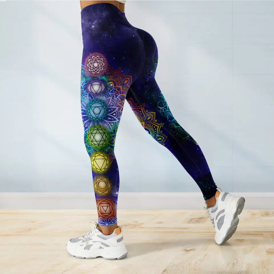 Custom Personalized Yoga AOP Tank Top/Leggings - Gift Idea for Yoga Lovers - I'm Mostly Peace Love And Light
