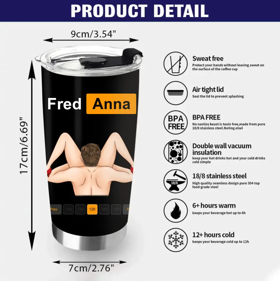 Personalized Couple Tumbler - Best Gift Ideas For Husband/Wife/Birthday/Anniversary - Moanday Tongueday Wetday