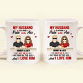 Personalized Couple Coffee Mug - Funny Gift Idea for Couple - My Husband Is A Huge Pain In The Ass