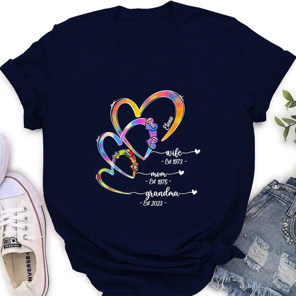 Personalized Mom Shirt/Hoodie - Gift Idea For Mom/Grandma - Up to 4 Children/5 Grandchildren
