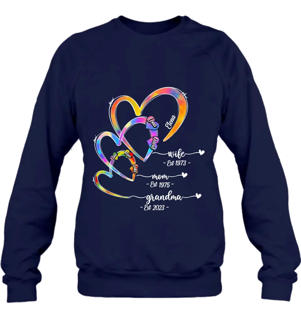 Personalized Mom Shirt/Hoodie - Gift Idea For Mom/Grandma - Up to 4 Children/5 Grandchildren