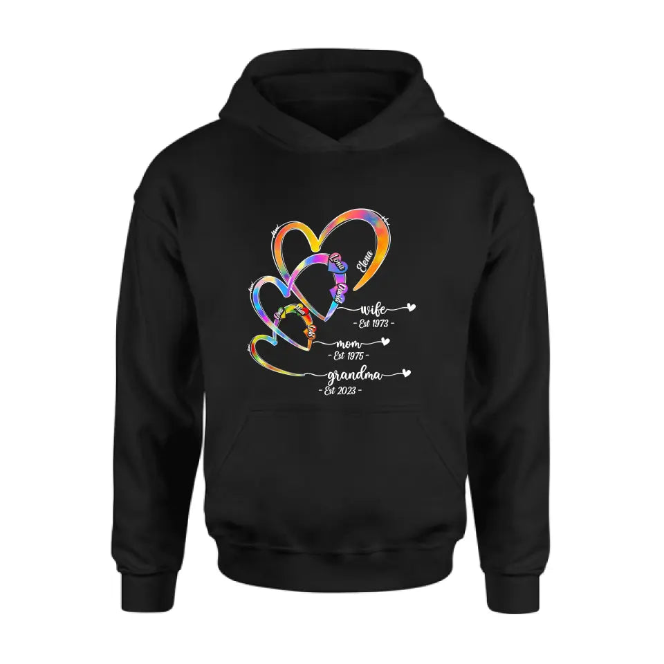 Personalized Mom Shirt/Hoodie - Gift Idea For Mom/Grandma - Up to 4 Children/5 Grandchildren