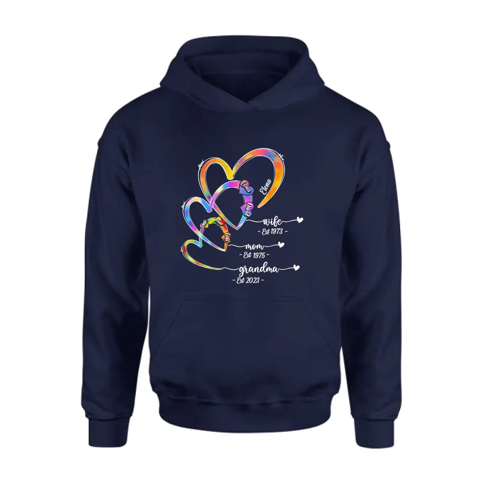 Personalized Mom Shirt/Hoodie - Gift Idea For Mom/Grandma - Up to 4 Children/5 Grandchildren