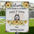 Personalized Dog Wedding Metal Sign - Up to 5 Dogs - Wedding Gift Idea For Couple/Dog Lover - Welcome To The Wedding Of Our Parents