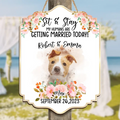 Personalized Dog Wedding Wooden Sign - Upload Photo - Wedding Gift Idea For Couple/Dog Lover - Sit & Stay My Humans Are Getting Married Today