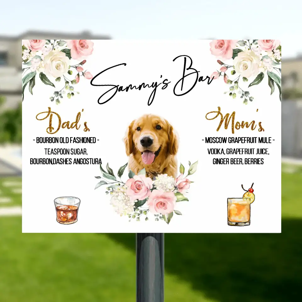 Custom Personalized Wedding Metal Sign - Upload Photo - Wedding/Anniversary Gift for Couple/Dog Lovers