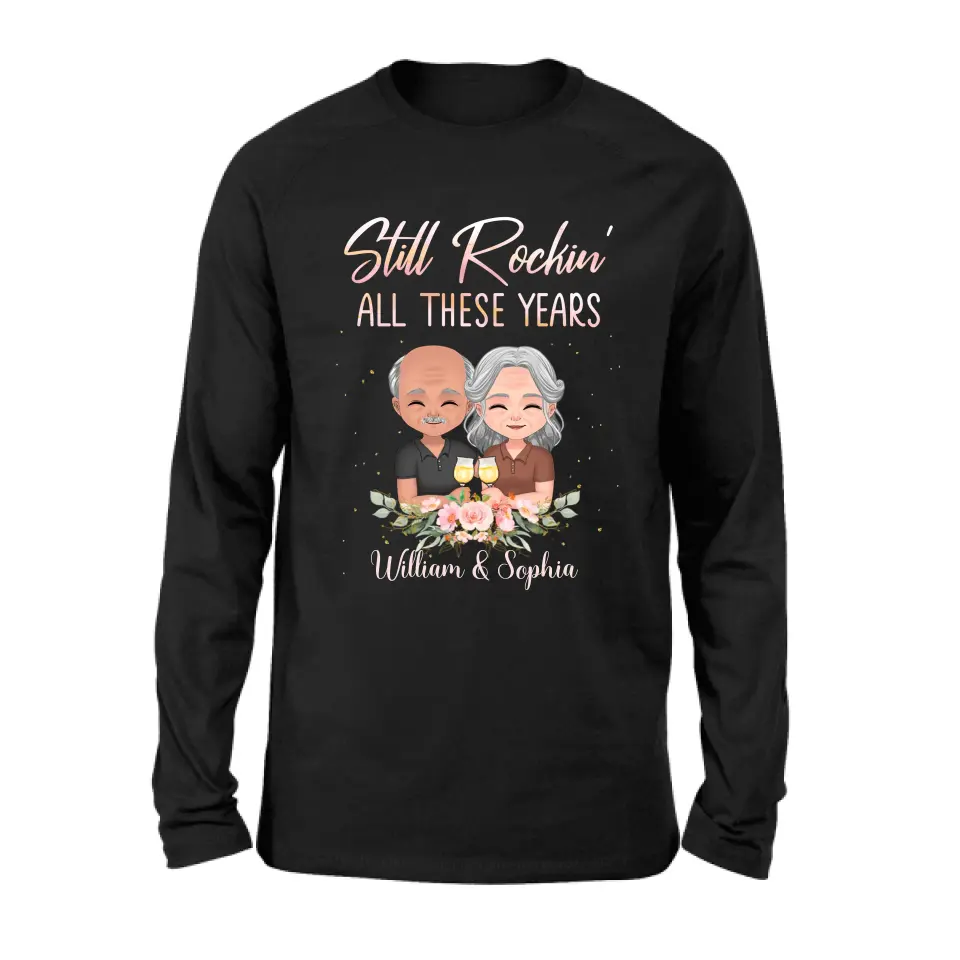 Personalized Couple Shirt/Hoodie - Gift Idea For Couple/Wedding Anniversary - Still Rockin' All These Years