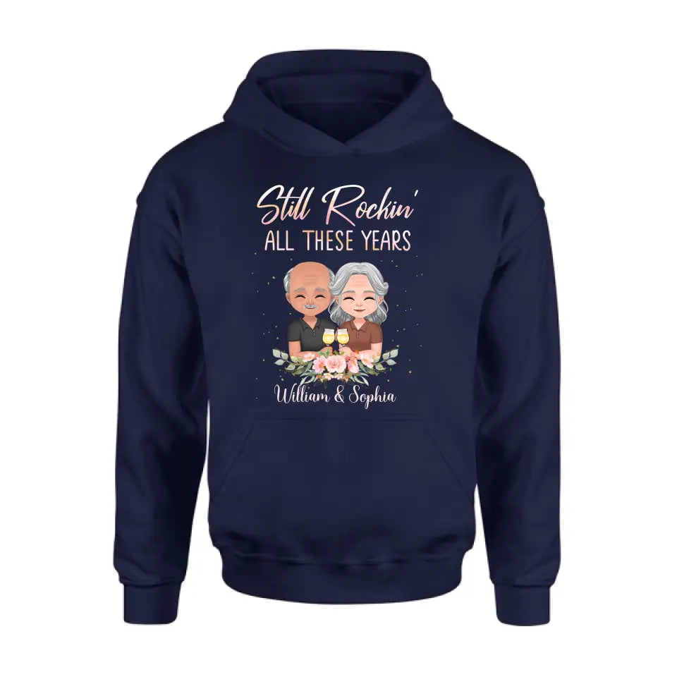 Personalized Couple Shirt/Hoodie - Gift Idea For Couple/Wedding Anniversary - Still Rockin' All These Years