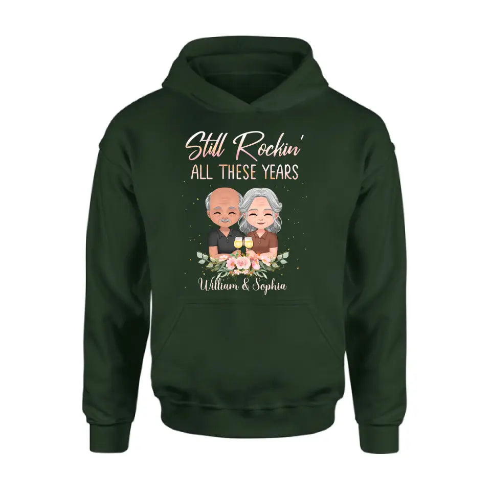 Personalized Couple Shirt/Hoodie - Gift Idea For Couple/Wedding Anniversary - Still Rockin' All These Years