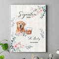 Personalized Wedding Canvas - Upload Up to 3 Pet's Photo - Wedding Gift Idea For Couple/Dog Lover - Signature Drink Sign