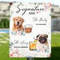 Personalized Wedding Metal Sign - Upload Up to 3 Pet's Photo - Wedding Gift Idea For Couple/Dog Lover - Signature Drink Sign