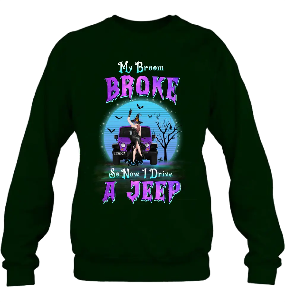 Personalized Off-Road Witch Shirt/Hoodie - Gift Idea For Witch Lover/Halloween - My Broom Broke