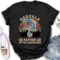 Personalized Father Dinosaur Shirt/Hoodie - Gift Idea For Dad/Father - Up to 5 Kids - Dadzilla Father Of The Monsters