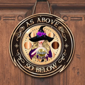 Personalized Witch Wooden Sign - Halloween Gift Idea for Witch Lover - Wiccan Decor/Pagan Decor - As Above So Below