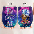 Personalized Birthday Black Girl Wine Tumbler - Gift Idea for Birthday/Friends - I Can Do All Things Through Christ Who Strengthens Me