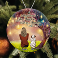 Personalized Memorial Dog Mom Circle Wooden/Acrylic Ornament - Memorial Gift Idea For Dog Lover - A Big Piece Of My Heart Lives In Heaven