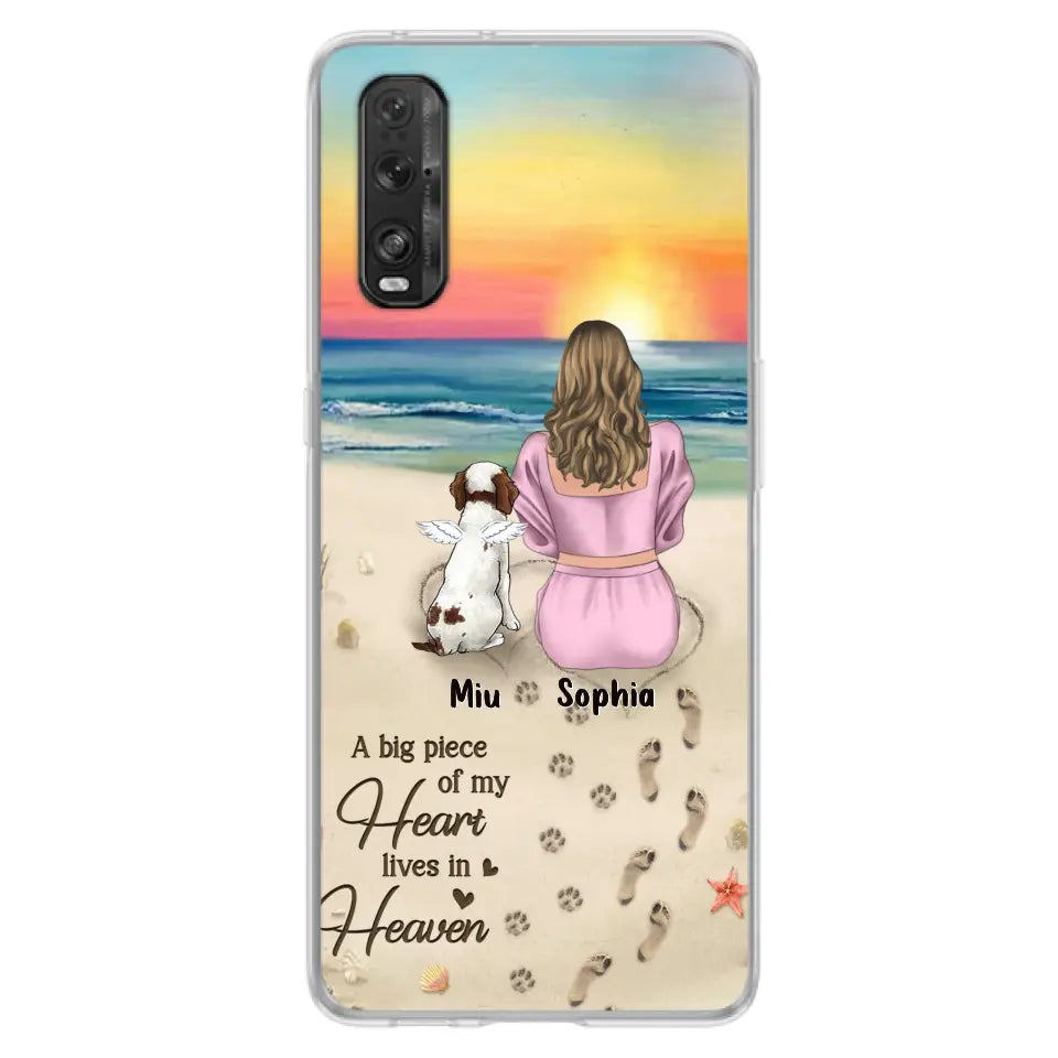 Personalized Memorial Dog Mom Phone Case - Up to 3 Dogs - Memorial Gift Idea for Dog Owners - A Big Piece Of My Heart Lives In Heaven - Case for Oppo/Xiaomi/Huawei
