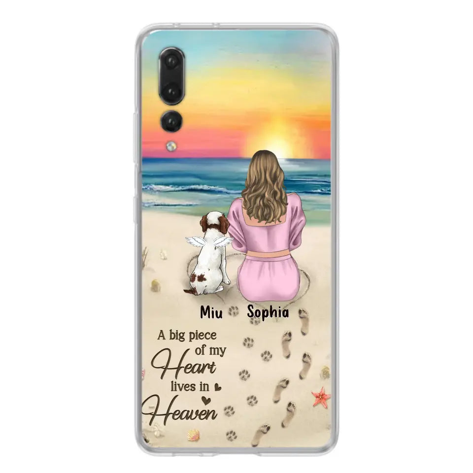 Personalized Memorial Dog Mom Phone Case - Up to 3 Dogs - Memorial Gift Idea for Dog Owners - A Big Piece Of My Heart Lives In Heaven - Case for Oppo/Xiaomi/Huawei