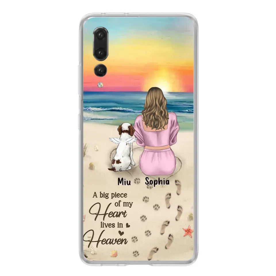 Personalized Memorial Dog Mom Phone Case - Up to 3 Dogs - Memorial Gift Idea for Dog Owners - A Big Piece Of My Heart Lives In Heaven - Case for Oppo/Xiaomi/Huawei