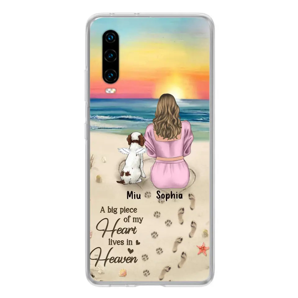 Personalized Memorial Dog Mom Phone Case - Up to 3 Dogs - Memorial Gift Idea for Dog Owners - A Big Piece Of My Heart Lives In Heaven - Case for Oppo/Xiaomi/Huawei