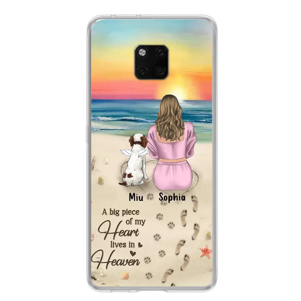 Personalized Memorial Dog Mom Phone Case - Up to 3 Dogs - Memorial Gift Idea for Dog Owners - A Big Piece Of My Heart Lives In Heaven - Case for Oppo/Xiaomi/Huawei