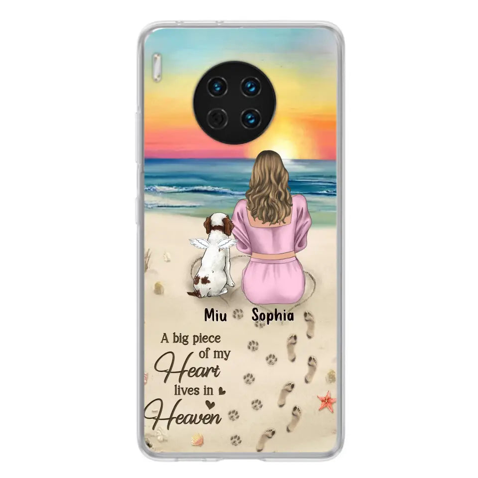 Personalized Memorial Dog Mom Phone Case - Up to 3 Dogs - Memorial Gift Idea for Dog Owners - A Big Piece Of My Heart Lives In Heaven - Case for Oppo/Xiaomi/Huawei