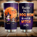 Personalized Witch Pet Mom Tumbler - Halloween Gift For Pet Lover - Up to 3 Dogs/Cats - Rockin' The Dog Mom And Witch  Life