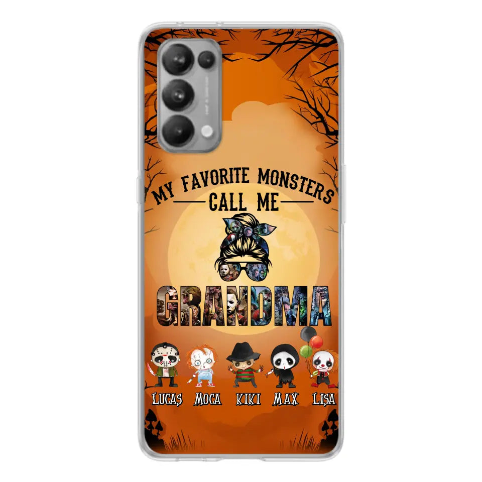 Personalized Halloween Phone Case - Halloween Gift Idea for Halloween - Up to 5 Characters - My Favorite Monsters Call Me Grandma - Case For Oppo/Xiaomi/Huawei