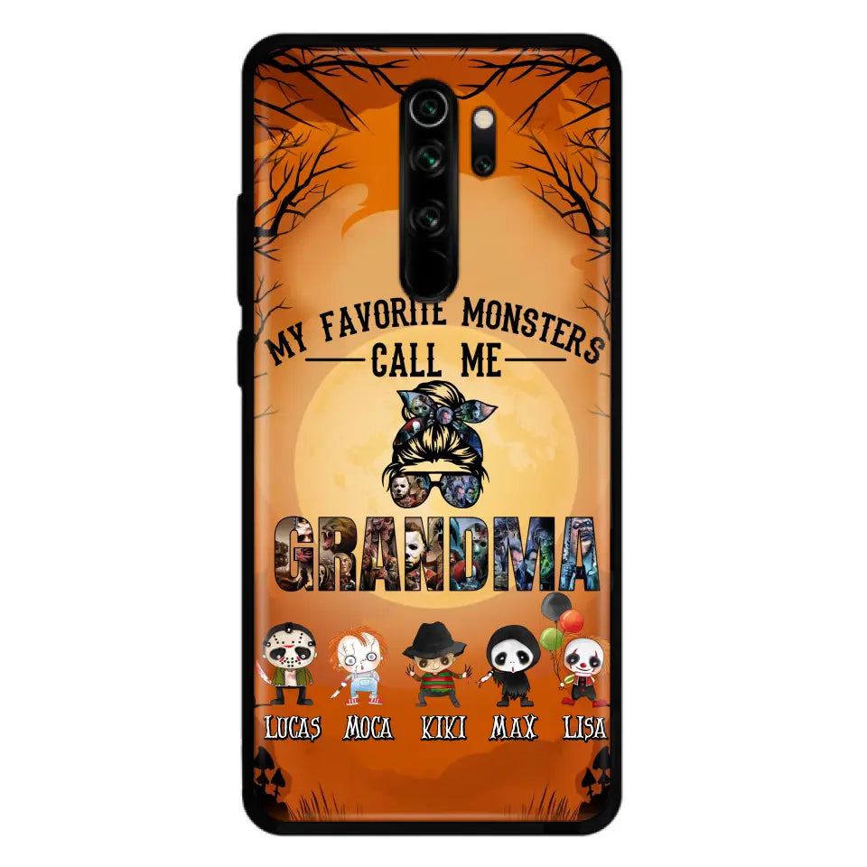 Personalized Halloween Phone Case - Halloween Gift Idea for Halloween - Up to 5 Characters - My Favorite Monsters Call Me Grandma - Case For Oppo/Xiaomi/Huawei