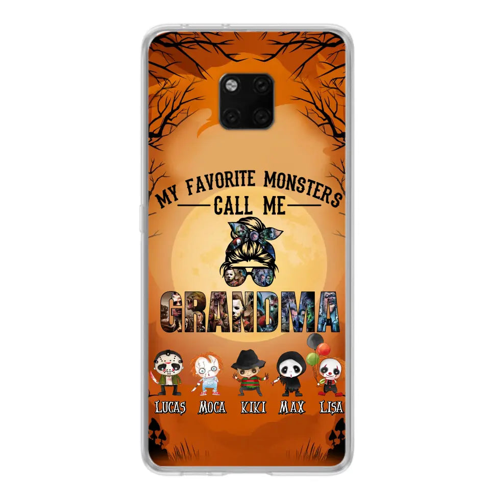 Personalized Halloween Phone Case - Halloween Gift Idea for Halloween - Up to 5 Characters - My Favorite Monsters Call Me Grandma - Case For Oppo/Xiaomi/Huawei