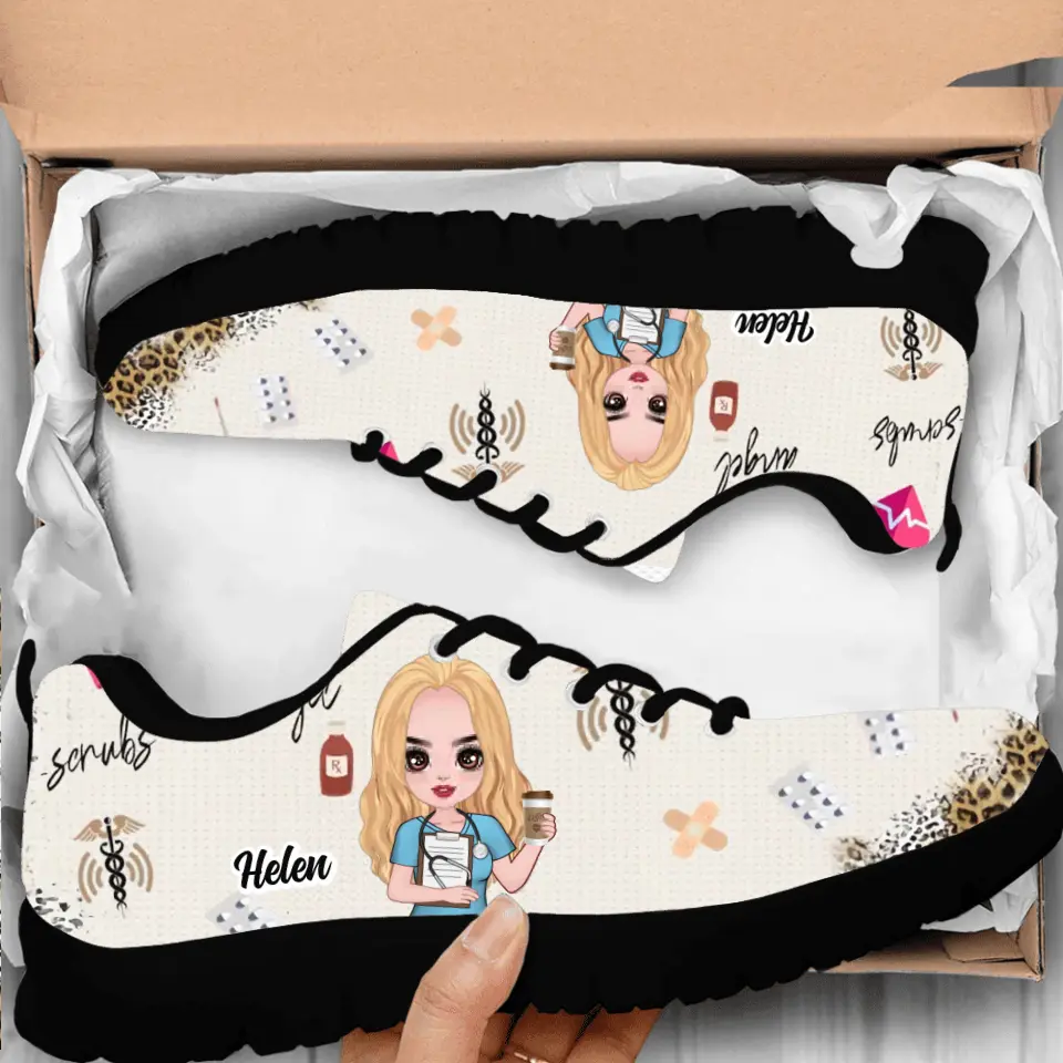 Personalized Nurse/Doctor Sneakers - Gift Idea for Nurse/Doctor/CMA/CNA/Healthcare Worker - Nurse Life