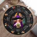 Personalized Witch Round Rug - Gift Idea For Halloween/Wicca Decor/Pagan Decor