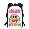 Personalized Kid Backpack - Back To School/Birthday Gift for Kids/Boy/Girl - I'm Ready To Crush 1st Grade