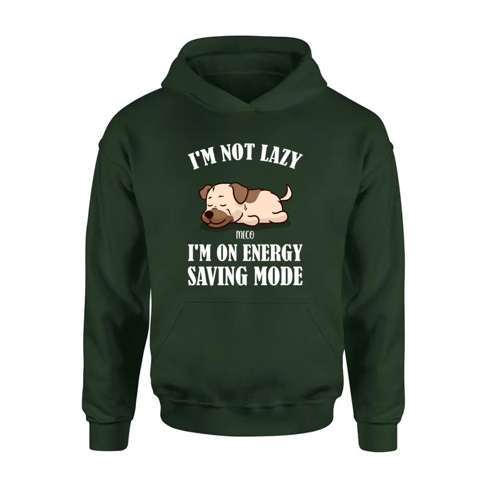 Personalized Lazy Dog T-shirt/Sweatshirt/Long Sleeve/Hoodie - Gift Idea For Dog Lover - Up to 6 Dogs - I'm Not Lazy I'm On Energy Saving Mode