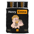 Personalized Couple Quilt Bed Sets - Best Gifts Idea For Husband/Wife/Birthday/Anniversary/Valentines - Moanday Tongueday Wetday