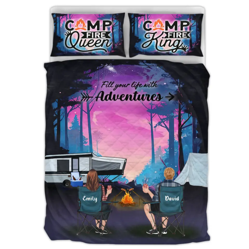 Personalized Camping Quilt Bed Sets - Full Option - Best Gift For Camping Lovers - Fill Your Life With Adventures