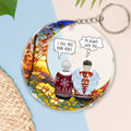 Personalized Memorial Couple Suncatcher Acrylic Keychain - Memorial Gift Idea For Husband/Wife - I Still Talk About You