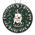 Personalized Christmas Cat Circle Wooden Ornament - Gift Idea for Cat Lover/Xmas - I Give You My Hole Thing For Christmas