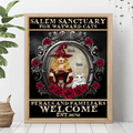 Personalized Halloween Cat Witch Poster - Up to 4 Cats - Halloween Gift For Cat Lovers/Wiccan Decor/Pagan Decor - Salem Sanctuary For Wayward Cats