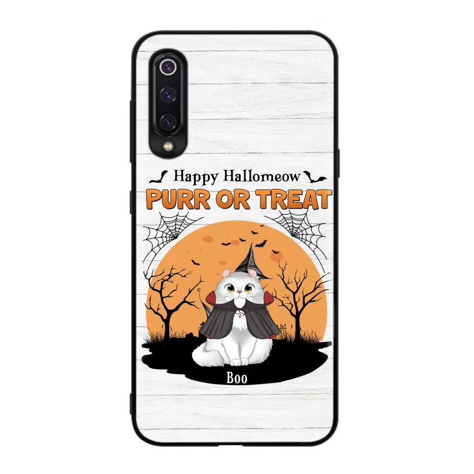 Custom Personalized Meowloween Phone Case - Up to 6 Cats - Halloween Gift Idea for Cat Lovers - Happy Hallomeow - Case for Xiaomi/Huawei/Oppo