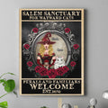 Personalized Halloween Cat Witch Canvas - Up to 4 Cats - Halloween Gift For Cat Lovers/Wiccan Decor/Pagan Decor/Wall Art Wicked Witch - Salem Sanctuary For Wayward Cats