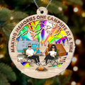 Personalized Camping Couple Suncatcher Acrylic Ornament - Gift Idea For Camping/Dog/Cat Lover - Up to 4 Pets - Making Memories One Campsite At A Time